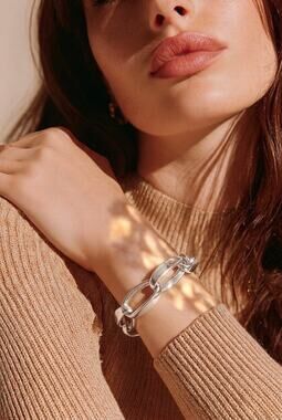 RLM Soho Robert Lee Morris Chunky Silver Tone Bracelet 8”